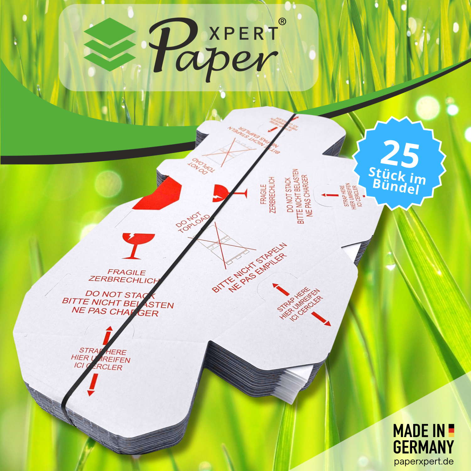 PaperXpert Palettenhütchen/Stapelschutzpyramide "Nicht stapeln" | mit Selbstklebeverschluß | Karton weiß mit rotem Druck | effektiver Stapelschutz | Premium Markenqualität – Made in Germany - ab 100 Stück – Bild 3