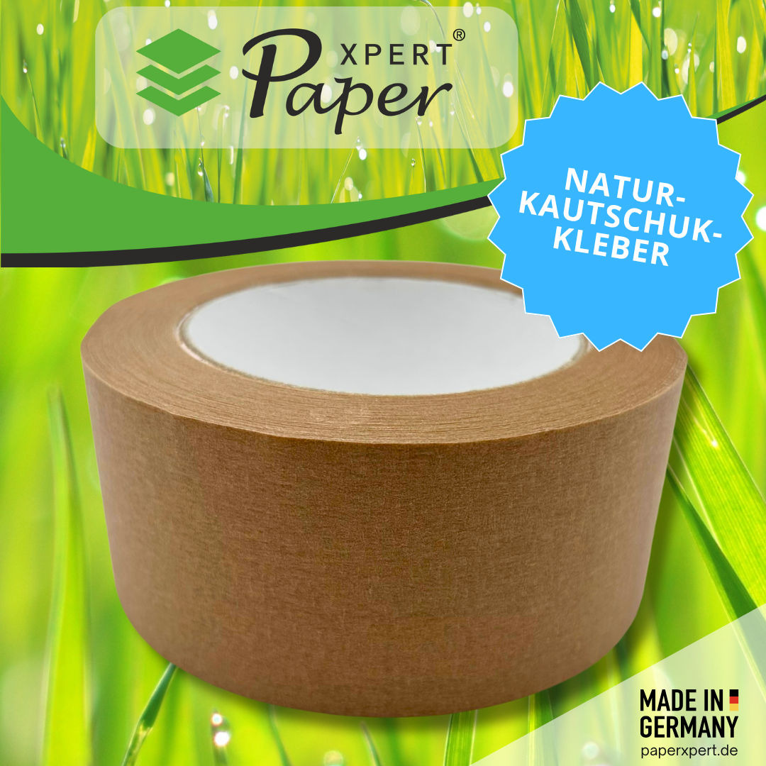 Papierklebeband braun 36 Rollen - 50 m | 50 mm Breite | extra starke Klebekraft | Papierträger mit Naturkautschukkleber – Bild 5