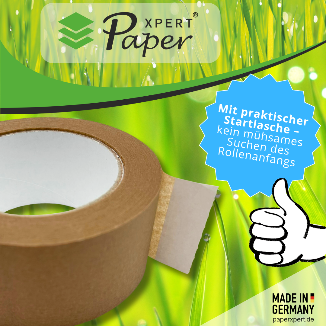 Papierklebeband braun 36 Rollen - 50 m | 50 mm Breite | extra starke Klebekraft | Papierträger mit Naturkautschukkleber – Bild 6