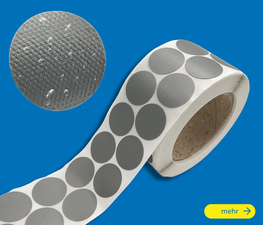 Gewebeklebepunkte sind robuste selbstklebende Markierungspunkte mit Gewebeträger. Sie eignen sich für gut sichtbare Kennzeichnungen und Markierungen in Lager, Logistik, Produktion und anderen gewerblichen Einsatzbereichen und sind in verschiedenen Farben erhältlich.