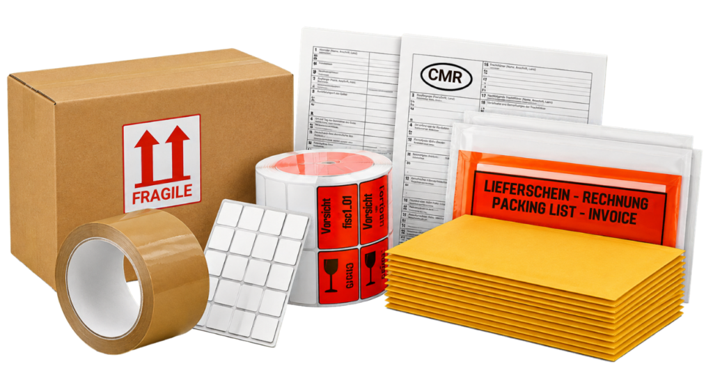 Verpackung, Versand, Kennzeichnung & Formulare