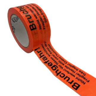 Warn- und Hinweisbänder "Bruchgefahr" 3-sprachig,fluororange - Leuchtfarben